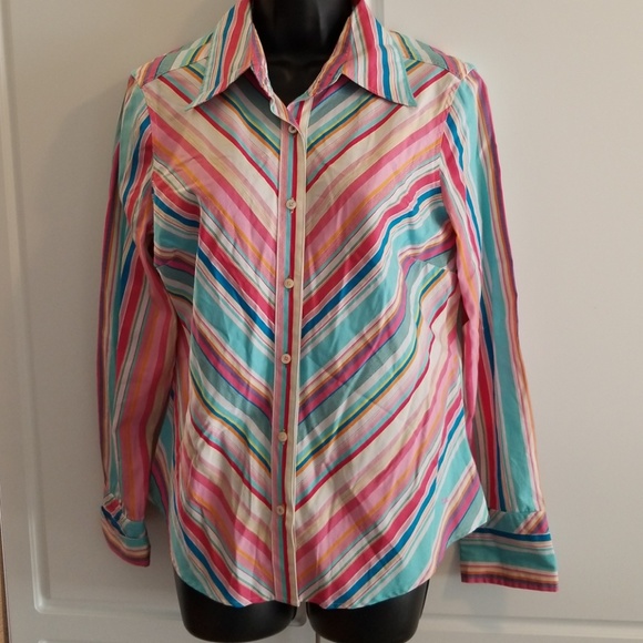 Tommy Hilfiger Tops - Tommy Hilfiger Striped Button Down Shirt Size L
